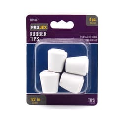 Projex Rubber Leg Tip Off-White Round 1/2 in. W 4 pk