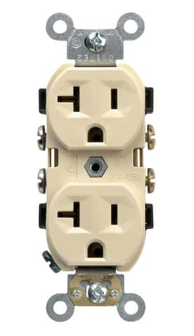 Leviton 20 amps 125 V Duplex White Outlet 5-20R 10 pk - Ace Hardware