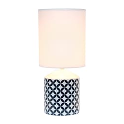 Simple Designs 18.5 in. Black/White Table Lamp
