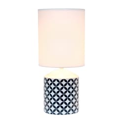 Simple Designs 18.5 in. Black/White Table Lamp