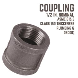 STZ Industries 1/2 in. FIP each X 1/2 in. D FIP Black Malleable Iron Coupling