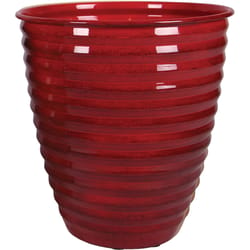 Robert Allen Avondale 13 in. W Metal Planter Autumn Blaze Red