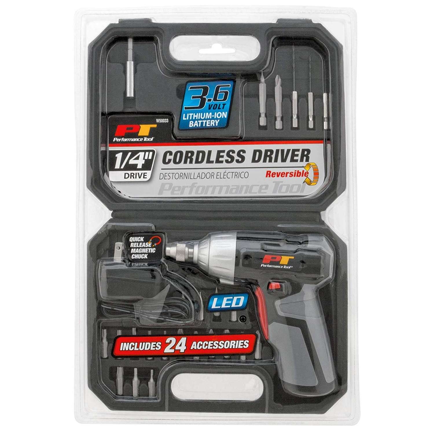 Performance Tool 3.6V 1 4 in. Brushless Cordless Drill Driver Kit