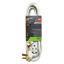Ace Indoor 12 ft. L White Extension Cord 16/3 STP-3