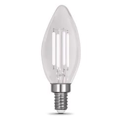 Feit White Filament B10 E12 (Candelabra) Filament LED Bulb Daylight 100 Watt Equivalence 2 pk