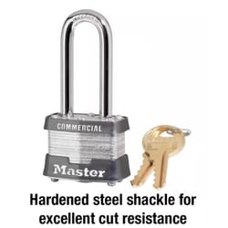 Master Lock 1-9/16 in. W Laminated Steel 4-Pin Cylinder Exterior Padlock