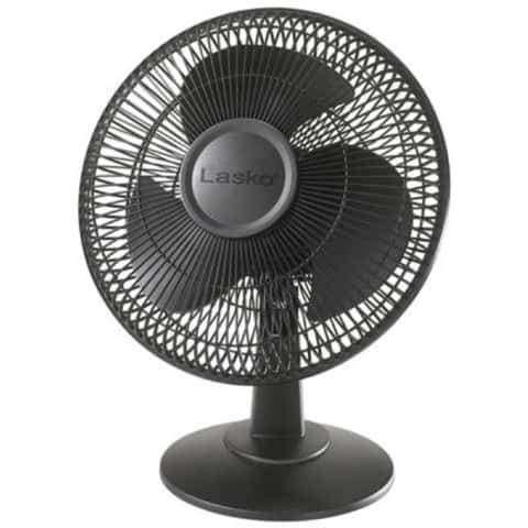 Lasko 16-inch 3-Speed Oscillating Floor Fan with Adjustable Height,  Tilt-Back Head, Widespread Oscillation, and Patented Blue Plug Safety Fuse,  Black