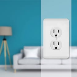 Amerelle Capri Paintable Textured White 1 gang Stamped Steel Duplex Wall Plate 1 pk