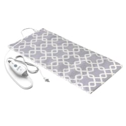 Pure Enrichment PureRelief Heating Pad 4 settings Grey Trellis 12 in. W X 24 in. L