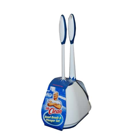 Great Value Bowl Brush Plunger and Caddy, White