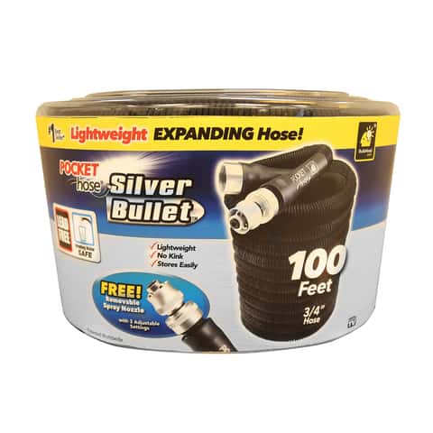 Silver - Bullet 100 Hardware Hose Garden Hose Pocket ft. X in. Ace 3/4 Lightweight Expandable L D