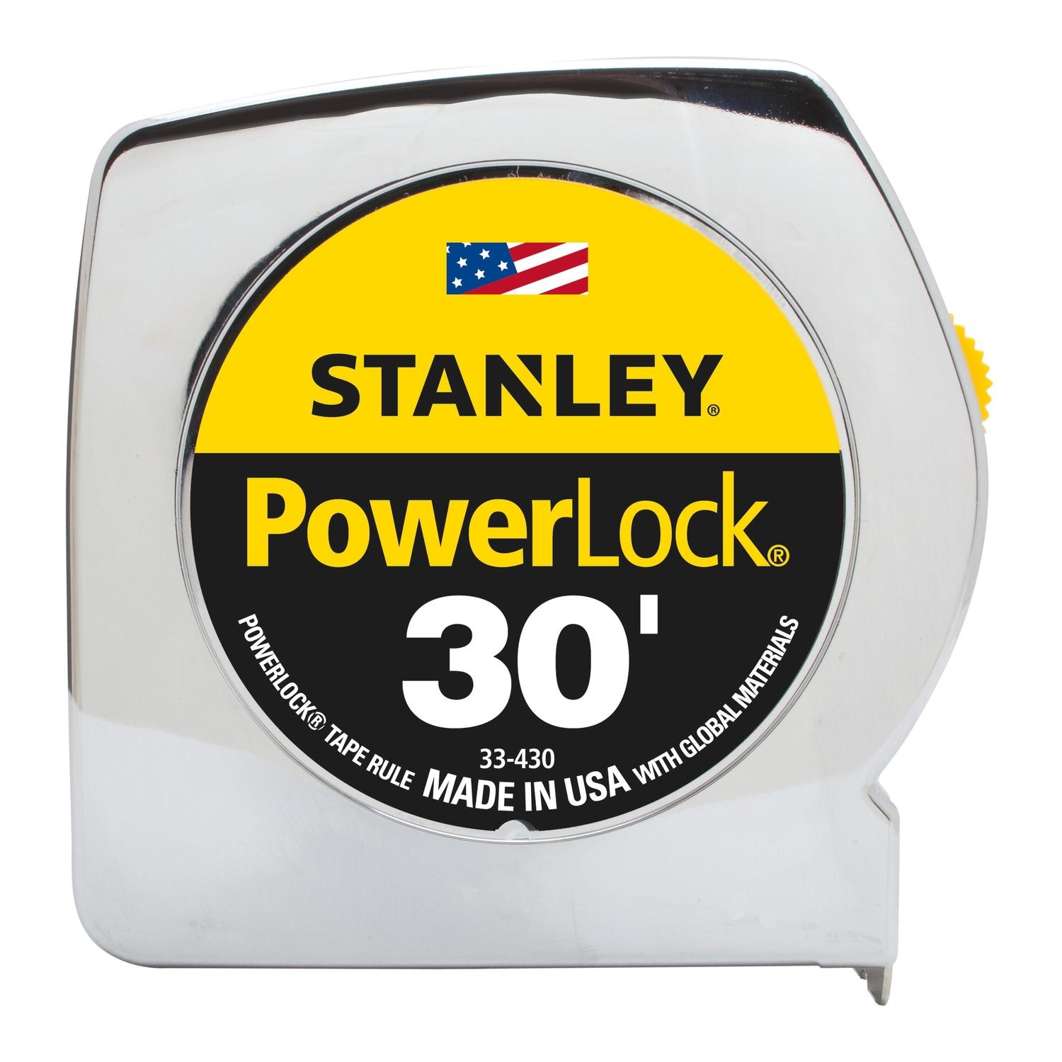 Photos - Tape Measure and Surveyor Tape Stanley PowerLock 30 ft. L X 1 in. W Compact Tape Measure 1 pk 33-430 