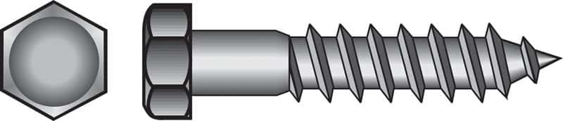 Hillman 3 8 In. S X 6 In. L Hex Hot Dipped Galvanized Steel Lag Screw 