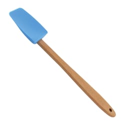 R&M International Blue/Brown Silicone/Wood Mini Spatula