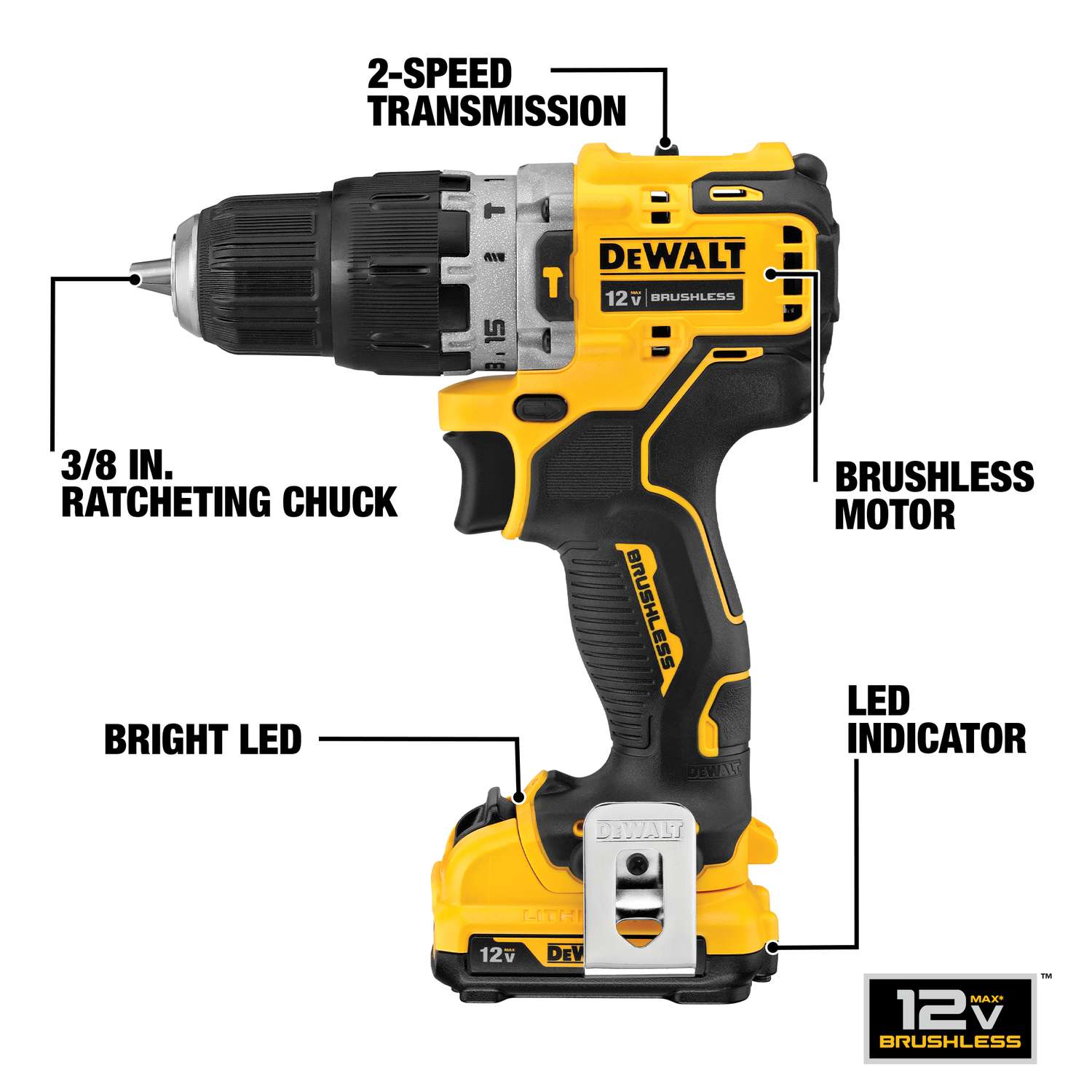 DeWalt 20V MAX 1/2 in. Brushed Cordless Compact Drill Kit (Battery &  Charger) - Ace Hardware