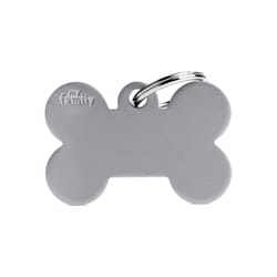 MyFamily Basic Gray Bone Aluminum Dog Pet Tags Large