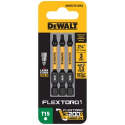 DeWalt FlexTorq Torx T15 X 2.25 in. L Drill and Driver Bit Set Steel 3 pc