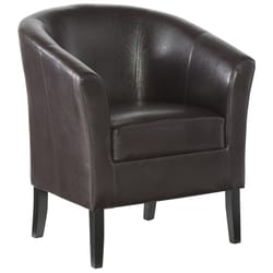 Linon Home Decor Brown Vinyl Manson Chair