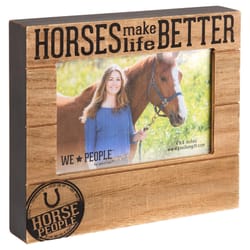 Pavilion We People Horses Natural Brown/Gray Wood Picture Frame 2 in. H X 9 in. W