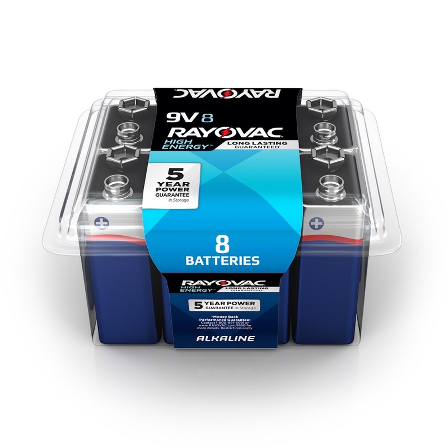 Photos - Household Switch Rayovac High Energy 9-Volt Alkaline Batteries 8 pk Clamshell A1604-8PPK 