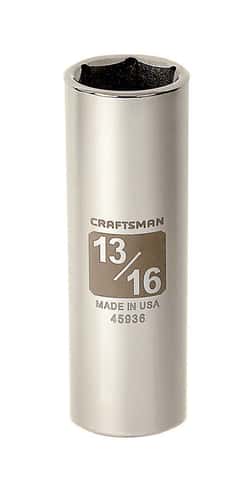 Craftsman 13/16 in. SAE 6 Point Deep Socket, 1/2 in. Drive Craftsman 13/16 in. SAE 6 Point Deep Socket, 1/2 in. Drive