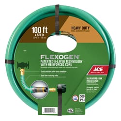 Ace Flexogen 5/8 in. D X 100 ft. L Heavy Duty Premium Grade Garden Hose Green