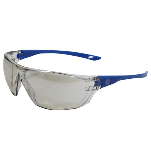 General Electric 03 Series Anti-Fog Impact-Resistant Safety Glasses Indoor/Outdoor Mirror Lens Blue GE103MAF