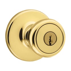 Kwikset Tylo Polished Brass Entry Knobs 1-3/4 in.