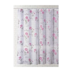 J & M Home Fashions Floral 72 in. H X 70 in. W Multicolored Shower Curtain PVC