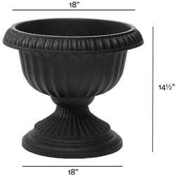 Novelty 14.5 in. H X 18 in. W X 18 in. D X 18 in. D Resin Grecian Urn Urn Planter Black