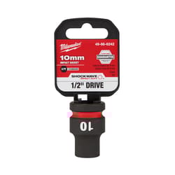 Milwaukee Shockwave 10 mm X 1/2 in. drive Metric/SAE 6 Point Standard Impact Socket 1 pc