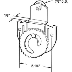 Prime-Line 7/8 in. D X 1/8 in. L Mill Plastic/Steel Roller Assembly 2 pk