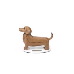 Kikkerland 5 in. H X 8 in. W X 6 in. L Brown/White Poly Resin Solar Dachshund Figurine