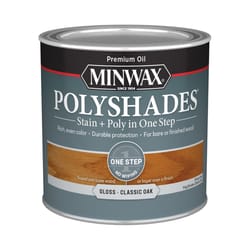 Minwax PolyShades Semi-Transparent Gloss Classic Oak Stain/Polyurethane Finish 1/2 pt