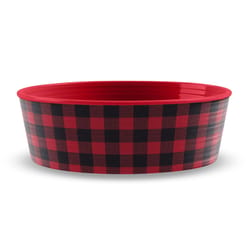 TarHong Black/Red Check Melamine 4 cups Pet Bowl