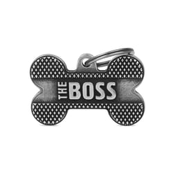 MyFamily Bronx Gray Bone Boss Aluminum Dog Pet Tags Large