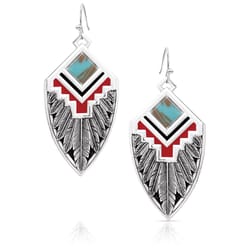 Montana Silversmiths Women's Southwest Aura Feather Diamond Silver Earrings
