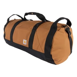 Carhartt Rain Defender Brown Classic Round Duffle Bag 27 in. H X 14 in. W
