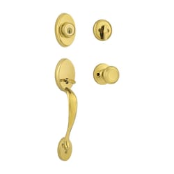 Kwikset SmartKey Chelsea/Cameron Polished Brass Entry Handleset KW1 1-3/4 in.