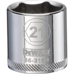 DeWalt 21 mm X 3/8 in. drive Metric 6 Point Socket 1 pc