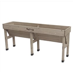 VegTrug 32 in. H X 18 in. W X 72 in. D Wood Wall Hugger Planter Gray