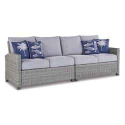 Signature Design by Ashley Naples Beach Gray Aluminum Frame Loveseat Blue