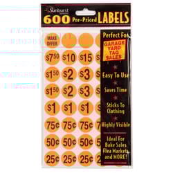 Sunburst Systems 8 in. H X 5 in. W Orange Price Label