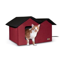 K&H Pet Prodcuts Polyester Cat House Red 15.5 in. H X 26.5 in. W X 21.5 in. D