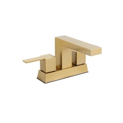 Huntington Brass Satin Brass Modern Centerset Bathroom Sink Faucet 4 in.