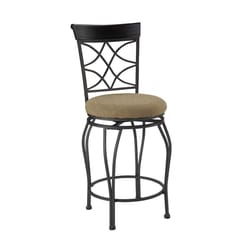 Linon Home Decor Beige Polyester Swivel Barstool 24 in.