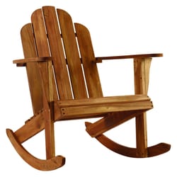 Linon Home Decor Tahoe Brown Wood Frame Adirondack Rocking Chair