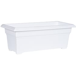 Novelty 10 in. H X 27 in. W X 12 in. D Plastic Countryside Tub Patio Planter White