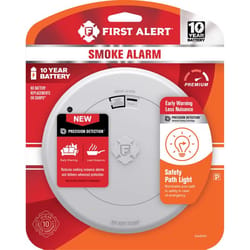 First Alert 10 Year With Path Light Battery-Powered Photoelectric Smoke Detector