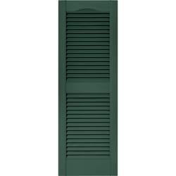 Builders Edge 43 in. H X 14.5 in. W Forest Green Louvered Vinyl Shutter 2 pk